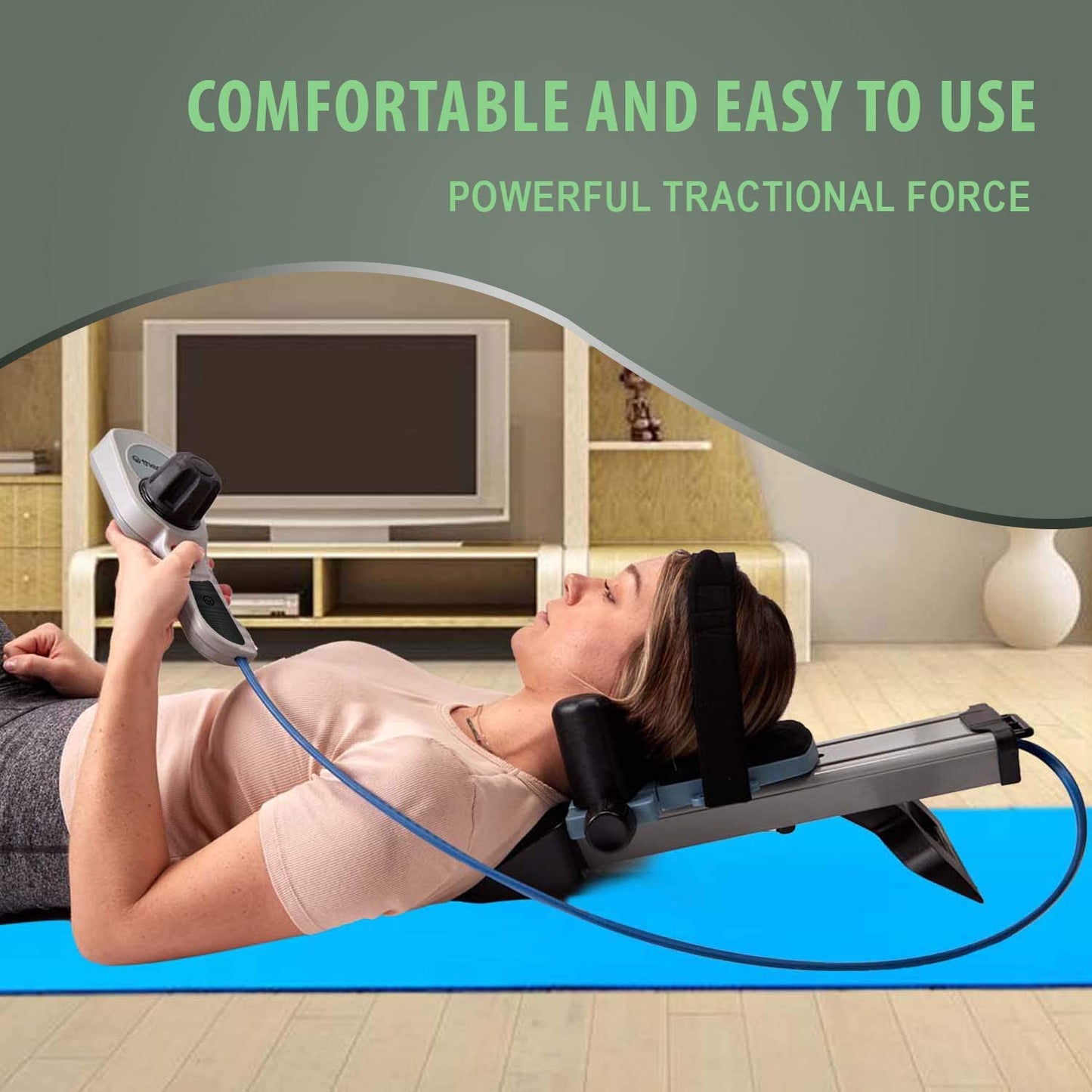 Neck Traction with Ratchet Tight Technology by Theratrac Glide - Cervical Traction - Stretch and Relieve Pain, Cervicalgia, Degeneration of disc, Spondylosis and Spine Alignment
