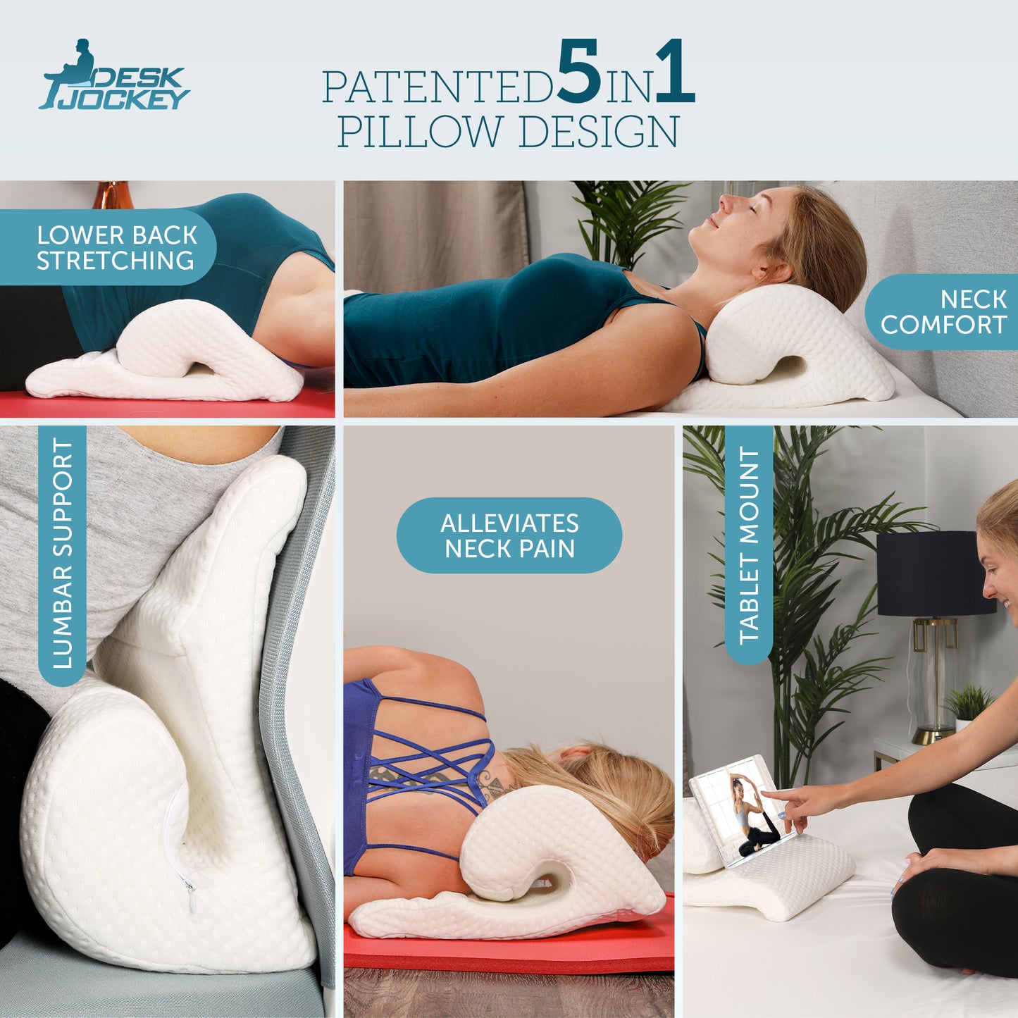 Desk Jockey's 5-in-1 Cervical Pillow for Neck Pain