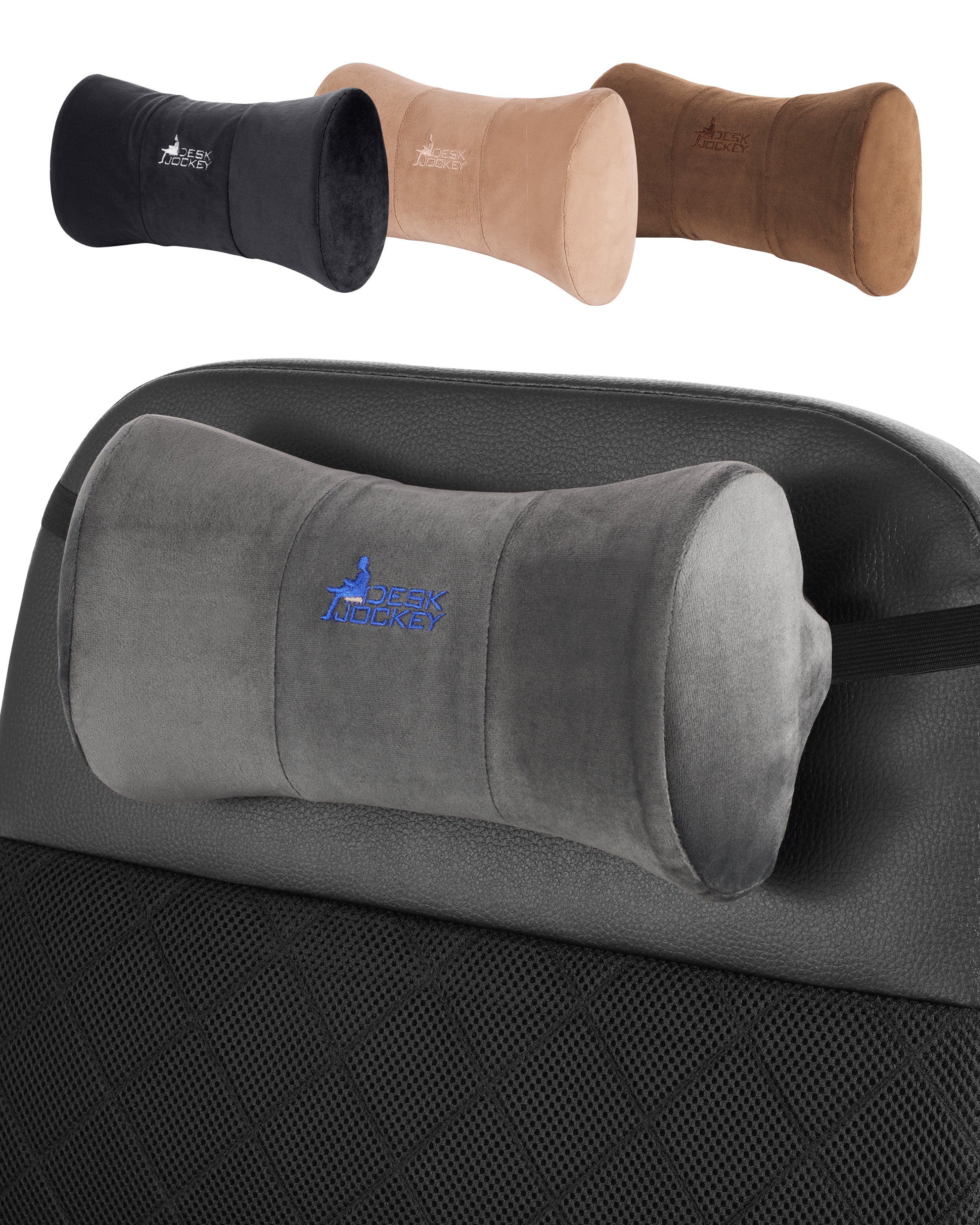 Neck Pillow Headrest Support Cushion Clinical Grade Memory Foam for Chairs Recliners Driving Bucket SEATS Plush Velvet Black