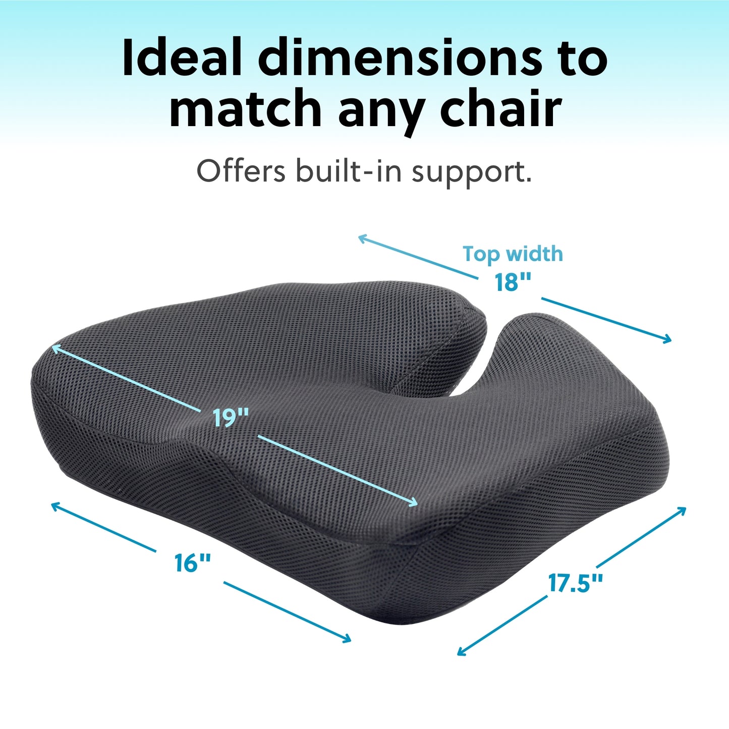 Premium Seat Cushion with Memory Foam and TPE Gel for Cooling Comfort