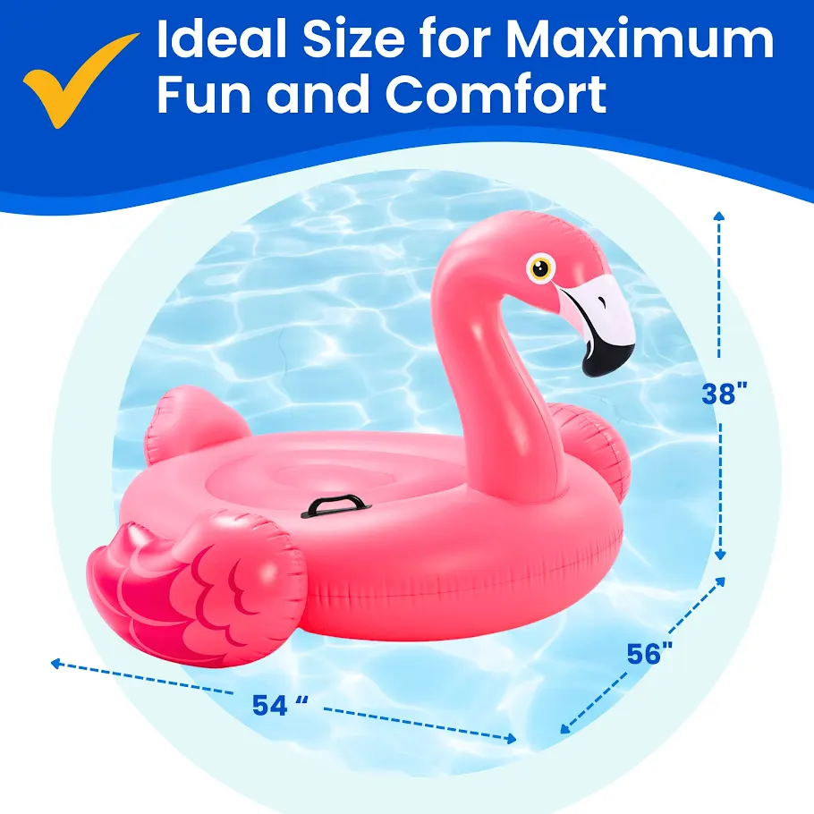 Flamingo Inflatable Pool Floats,Pool Tubes Swim Ring Pink Pool Float with Handle