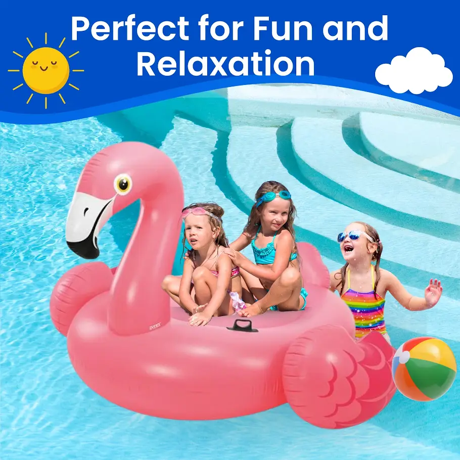 Flamingo Inflatable Pool Floats,Pool Tubes Swim Ring Pink Pool Float with Handle