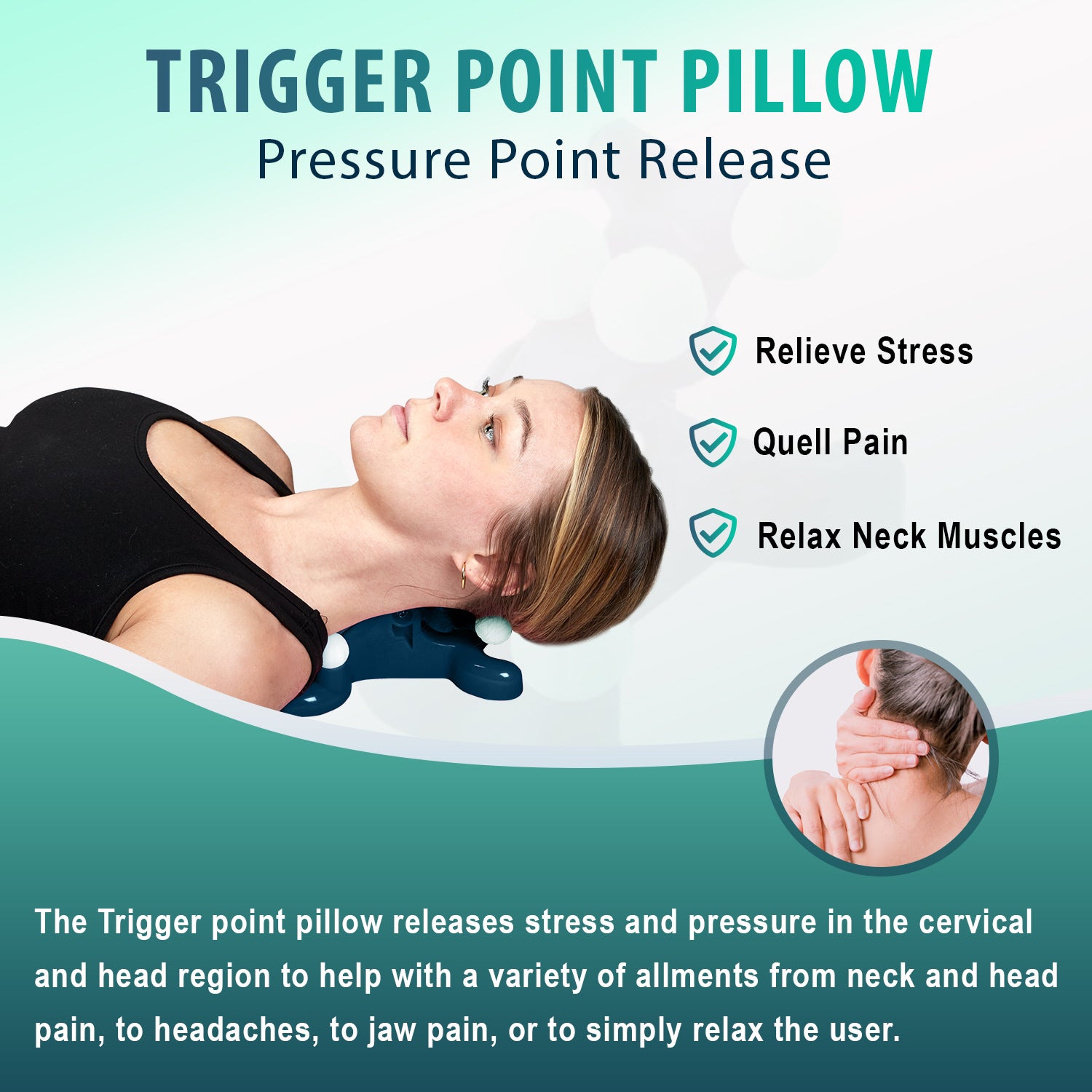 Cervical Neck Traction Massage Device, Silicone Massage Ball Trigger Point  Therapy Tension Headache Relaxer Back Neck Relax Massager, Cervical Tractio