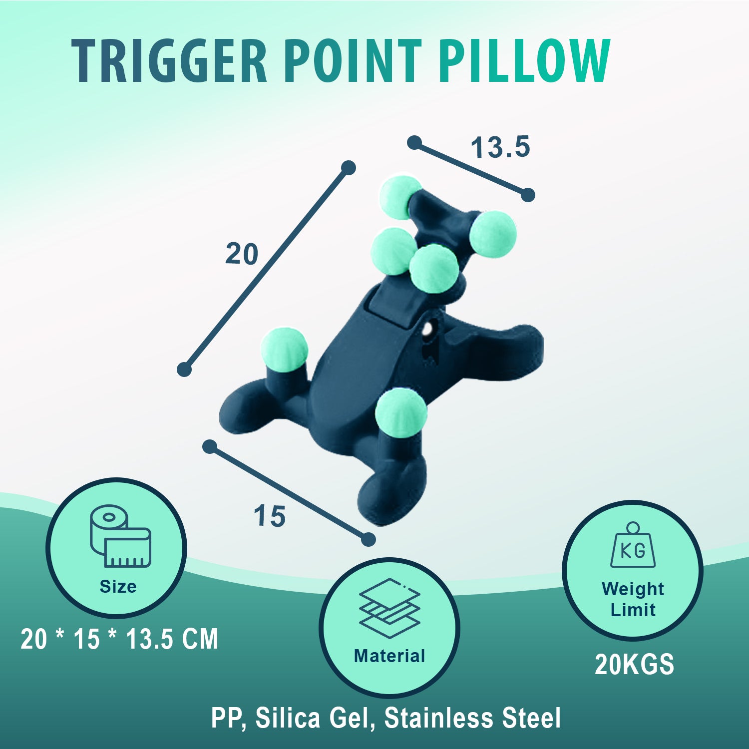Trigger Point Pillow - Head and Neck Pain Relief Traction Device, Support Relaxer for Tension Headache Relief for Improved Decompression