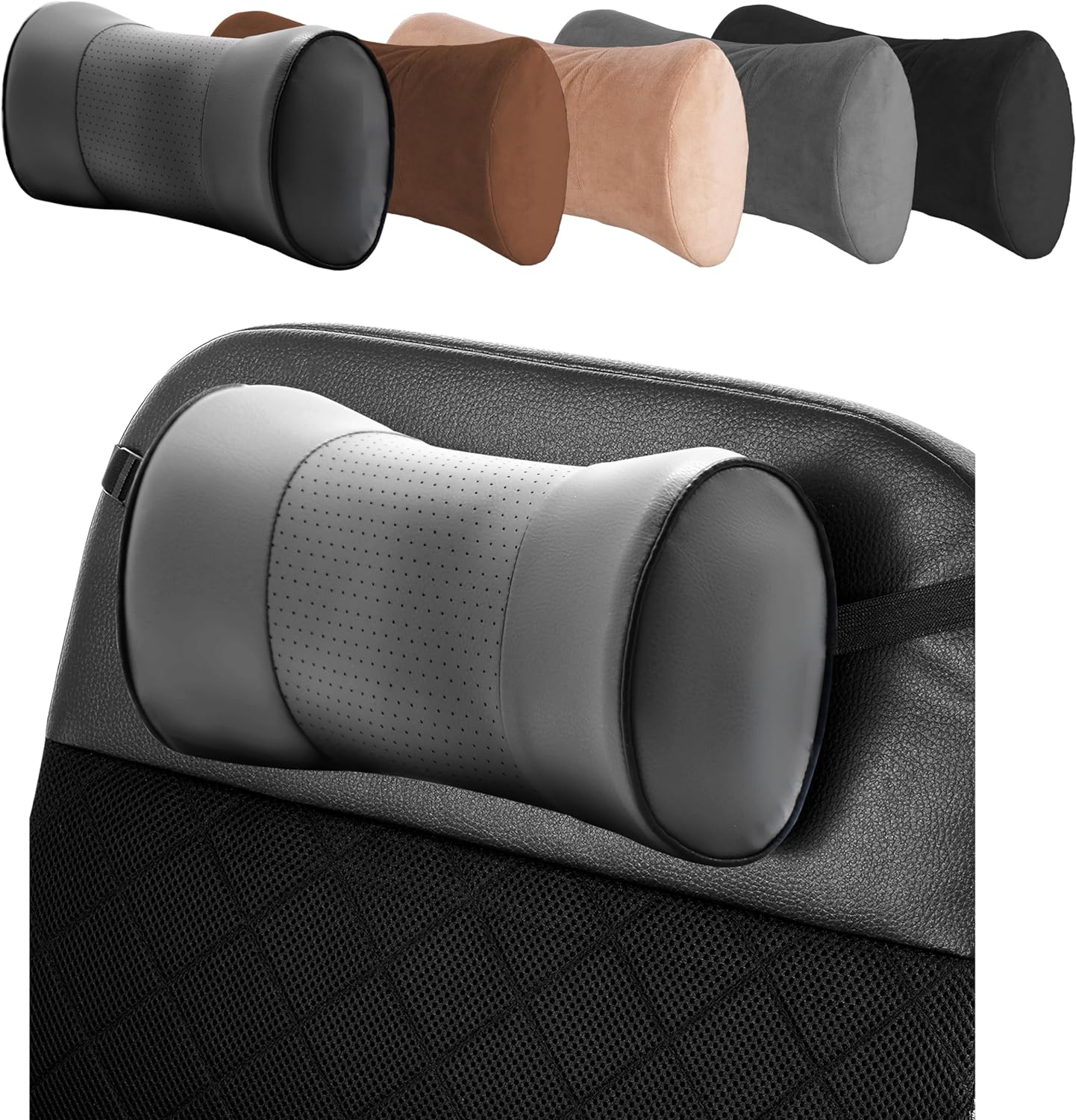 Neck Pillow Headrest Support Cushion - Clinical Grade Memory Foam for Chairs, Recliners, Driving Bucket Seats (BACK UP)