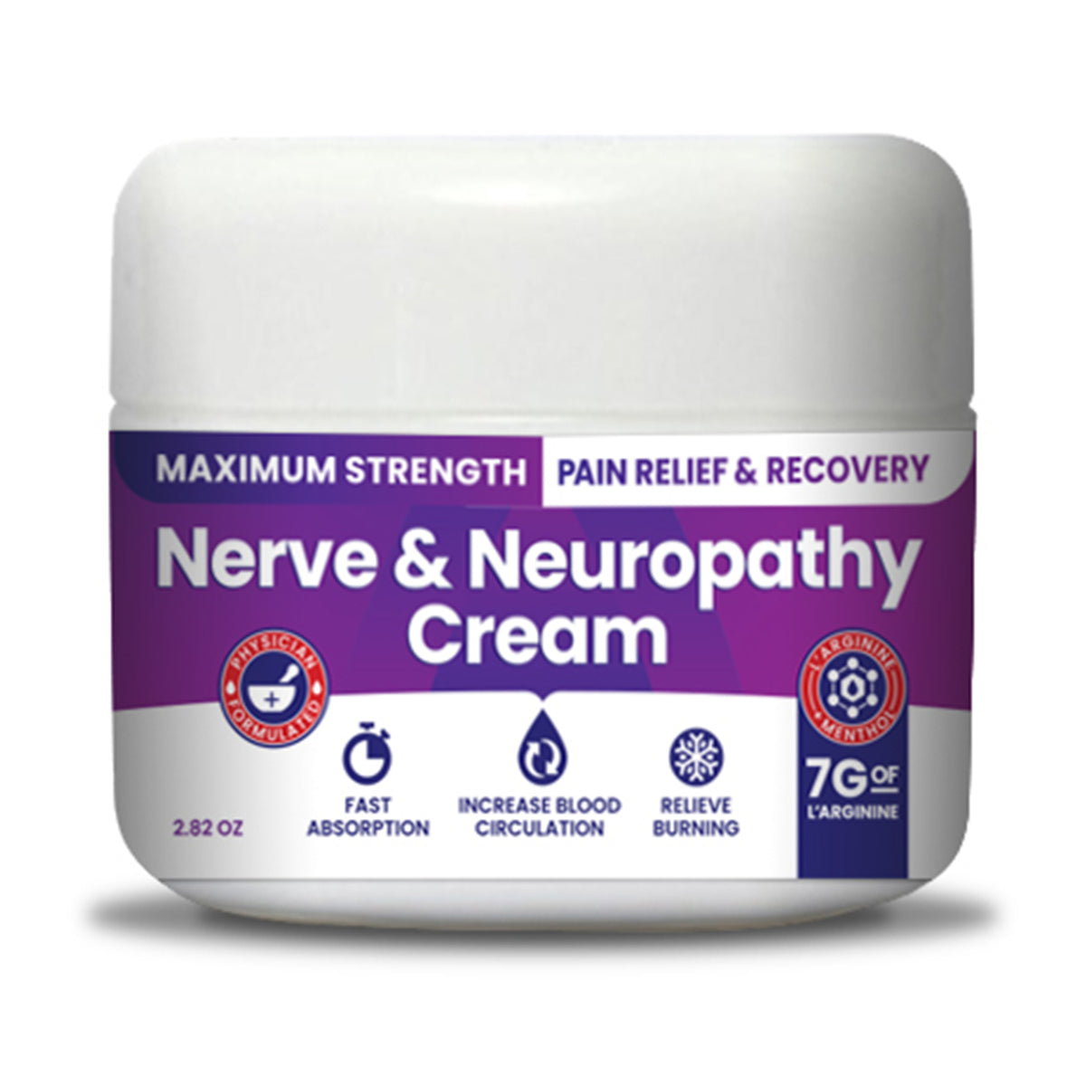 Nerve & Neuropathy Cream by NerveSpa - Maximum Strength Relief for Foot, Hands, Legs, Toes Includes 7grams of L’Arginine; Vitamin B6, Menthol, Aloe - improve blood circulation and Relieve pain -2.82oz