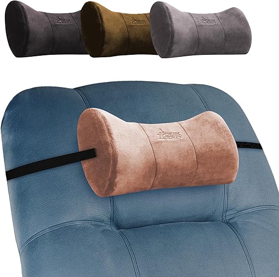 Neck Pillow Headrest Support Cushion - Clinical Grade Memory Foam for Chairs, Recliners, Driving Bucket Seats (BACK UP)