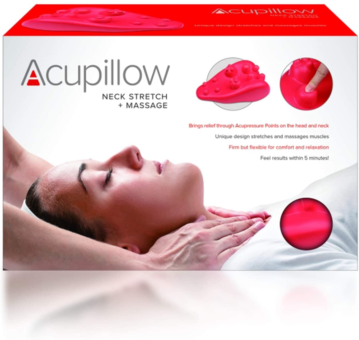 Neck Stretch Massage Trigger Point Chiropractic Pillow by Acupillow - Cervical Traction Stretcher Device - Myofascial Release of Pressure Point - Neck Pain