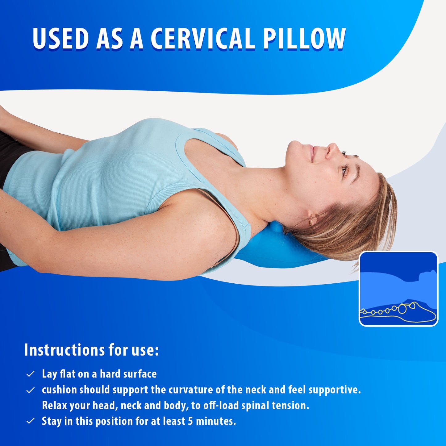 Full Back Stretch Massage Trigger Point Chiropractic Pillow by Acupillow Pro - Cervical and Lumbar Traction Stretcher Device - Myofascial Release of Pressure Point - Neck and Back Pain