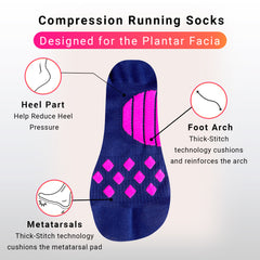 Plantar Fasciitis Sock By Stretch for Men and Women, High Compression Running Sock with Unique Built-Up Arch and Metatarsal Support