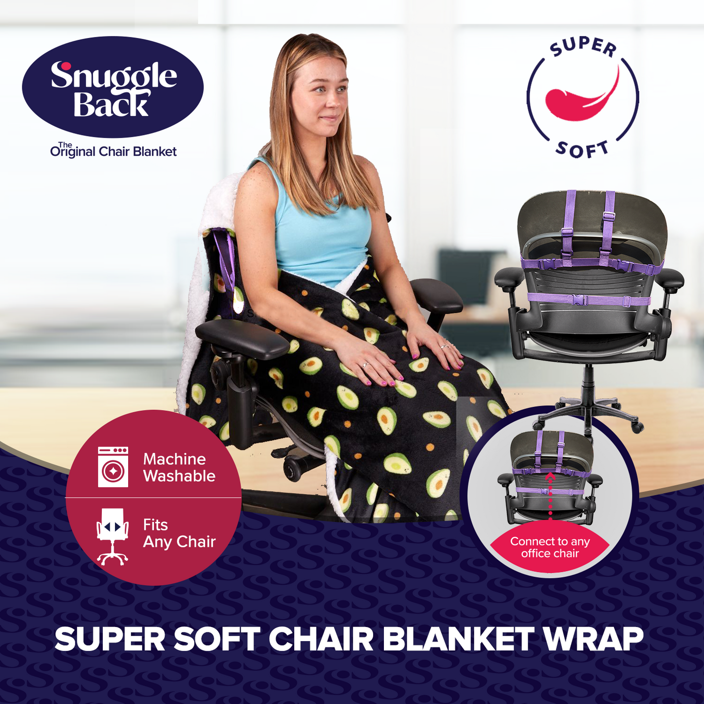 Snuggleback Office Chair Blanket: Cozy Faux Fur & Sherpa Wrap for Office Chairs, Winter Warmth Guaranteed!
