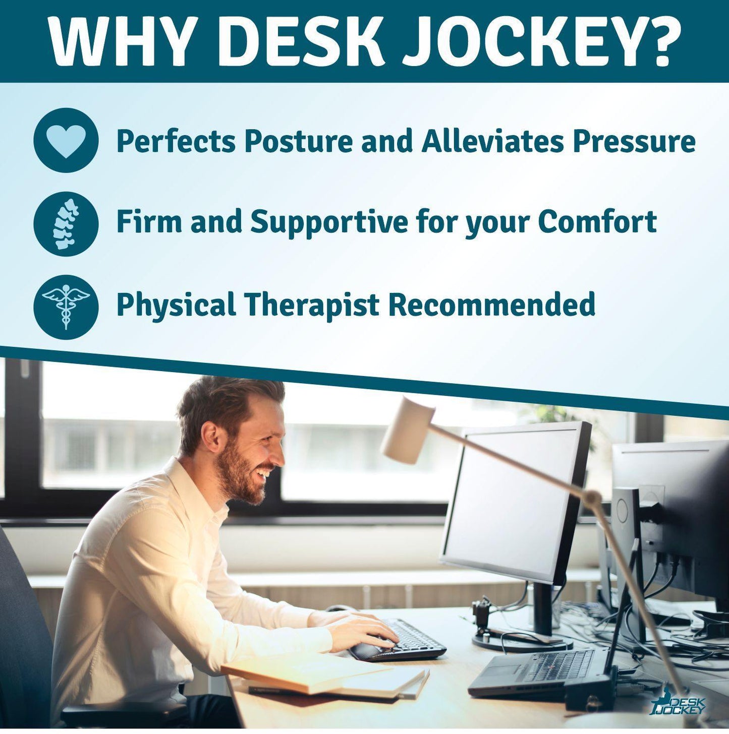 Premium Therapeutic Grade Extra Large Seat Cushion – Desk Jockey LLC