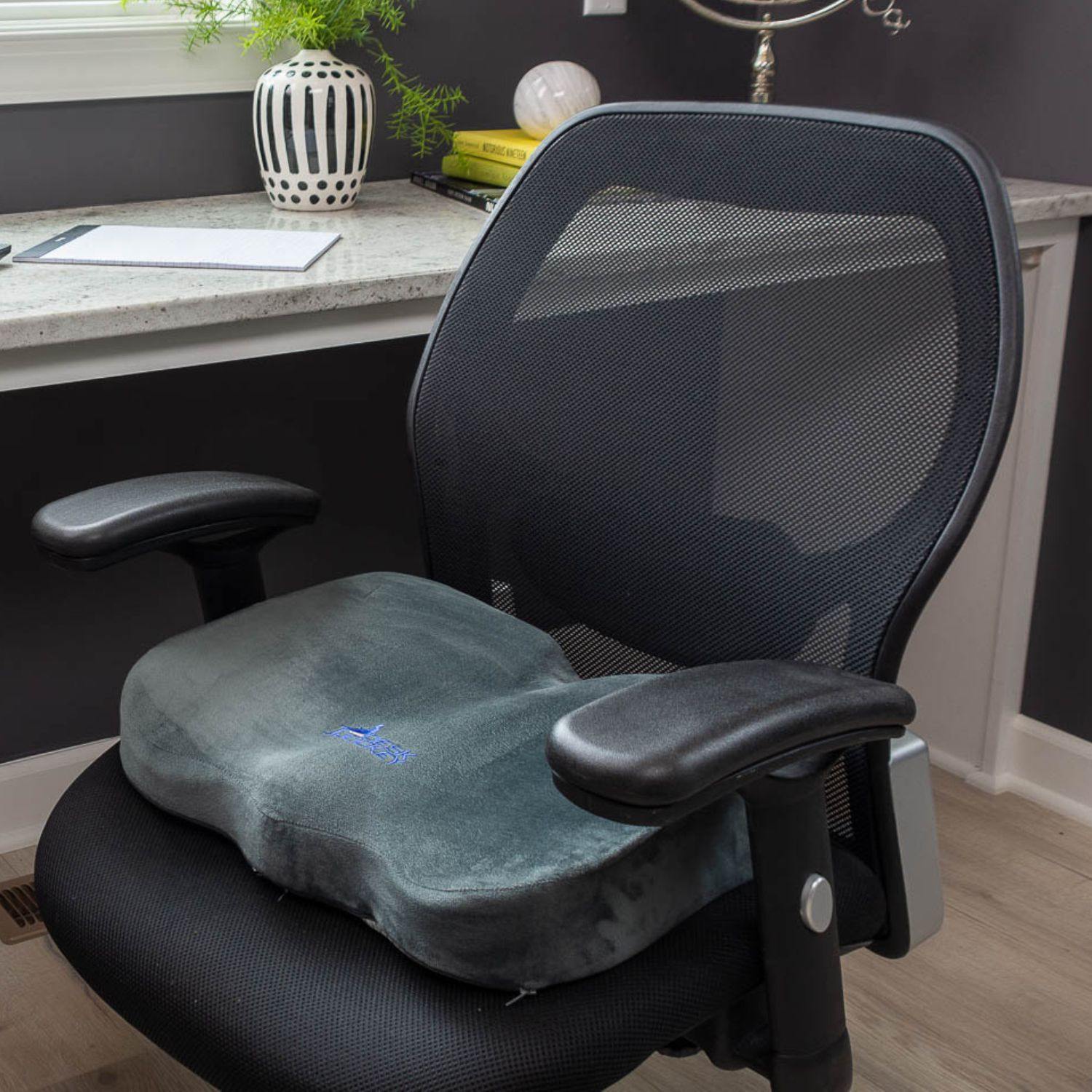 Memory Foam Office Chair Seat Cushion with Plush Casing - Desk Jockey LLC